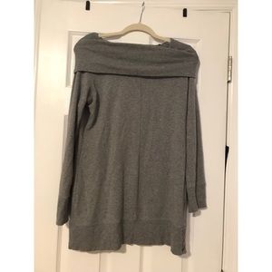 Gray, off the shoulder sweater